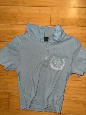 Named Collective Souvenir Polo CropTop in Vintage Blue (Size S/M)